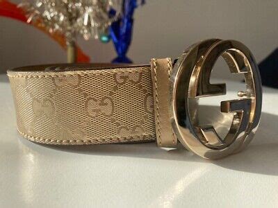 Gucci Belt 114876 214351 75 30 Saddle Leather w Gold  